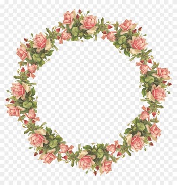 Pink Roses Digital Elements - Vintage Flower Frame Png