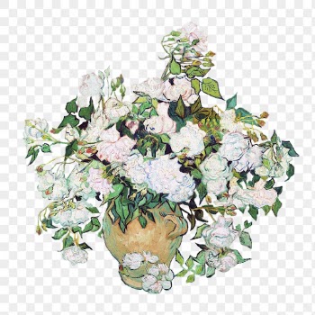 Pink roses sticker from Van | Free PNG - rawpixel