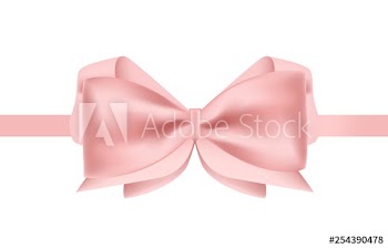 Pink satin ribbon decorated with bow