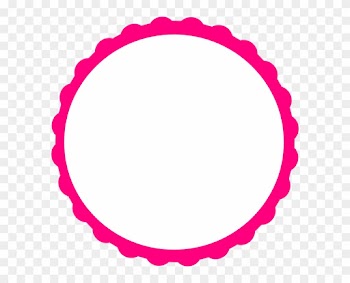 Pink Scallop Clip Art - Scalloped Circle Frame Clip Art Pink