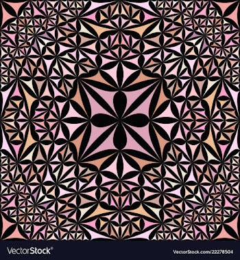 Pink seamless abstract curved shape kaleidoscope vector image