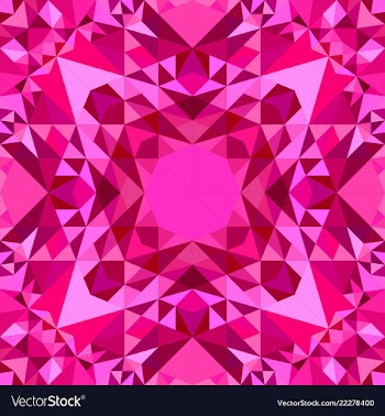 Pink seamless kaleidoscope pattern background vector image