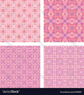 Pink seamless mosaic pattern background set vector image
