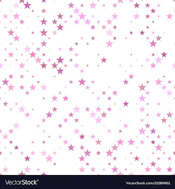 Pink seamless star pattern background - design vector image