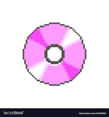 pink shiny cd on white background