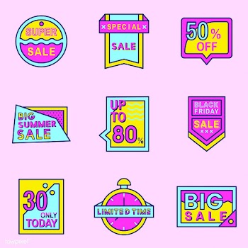 Pink shopping sale badge design | Free stock vector - 464201