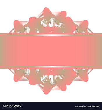 Pink silver lace flowers pattern and ribbon vector image