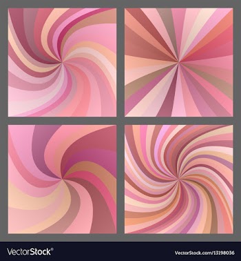 Pink spiral and starburst background design set vector image