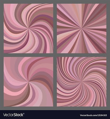Pink spiral and starburst background set vector image