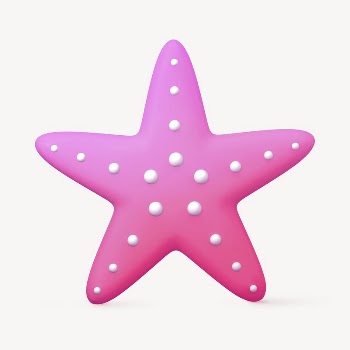 Pink starfish collage element, 3D | Free PSD - rawpixel