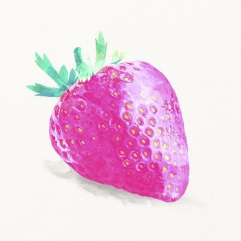 Pink strawberry clipart, watercolor fruit | Free Photo Illustration - rawpixel