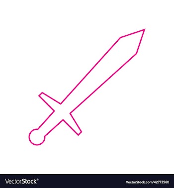 pink sword line art icon