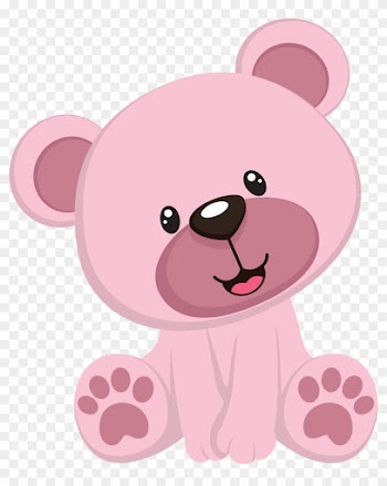 Pink Teddy Bear Baby Shower Clip Art - Cartoon Pink Teddy Bear