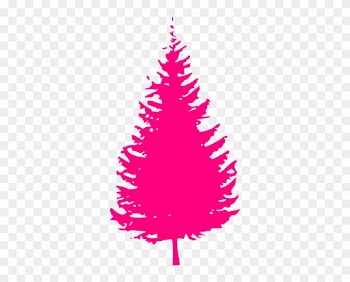 Pink Tree Clip Art - Pine Tree Silhouette Vector