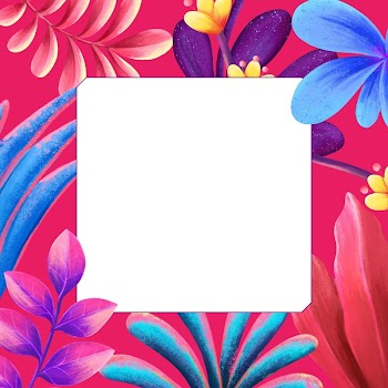 Pink tropical frame background, drawing | Free Photo Illustration - rawpixel