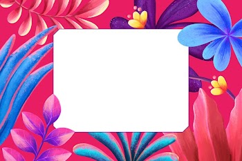 Pink tropical frame background, drawing | Free Photo Illustration - rawpixel