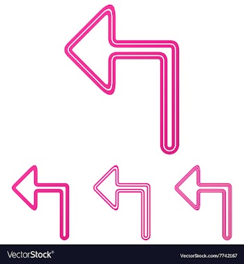 Pink turn left logo design set vector image