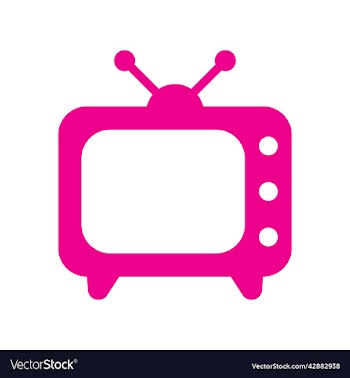 pink tv or television solid icon