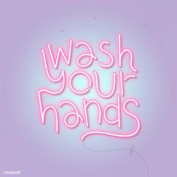 Pink wash your hands neon sign  | Free  illustration - 2302303