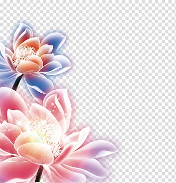 Pink water lily flowers border illustration, Ink Icon, Mid lotus transparent background PNG clipart
