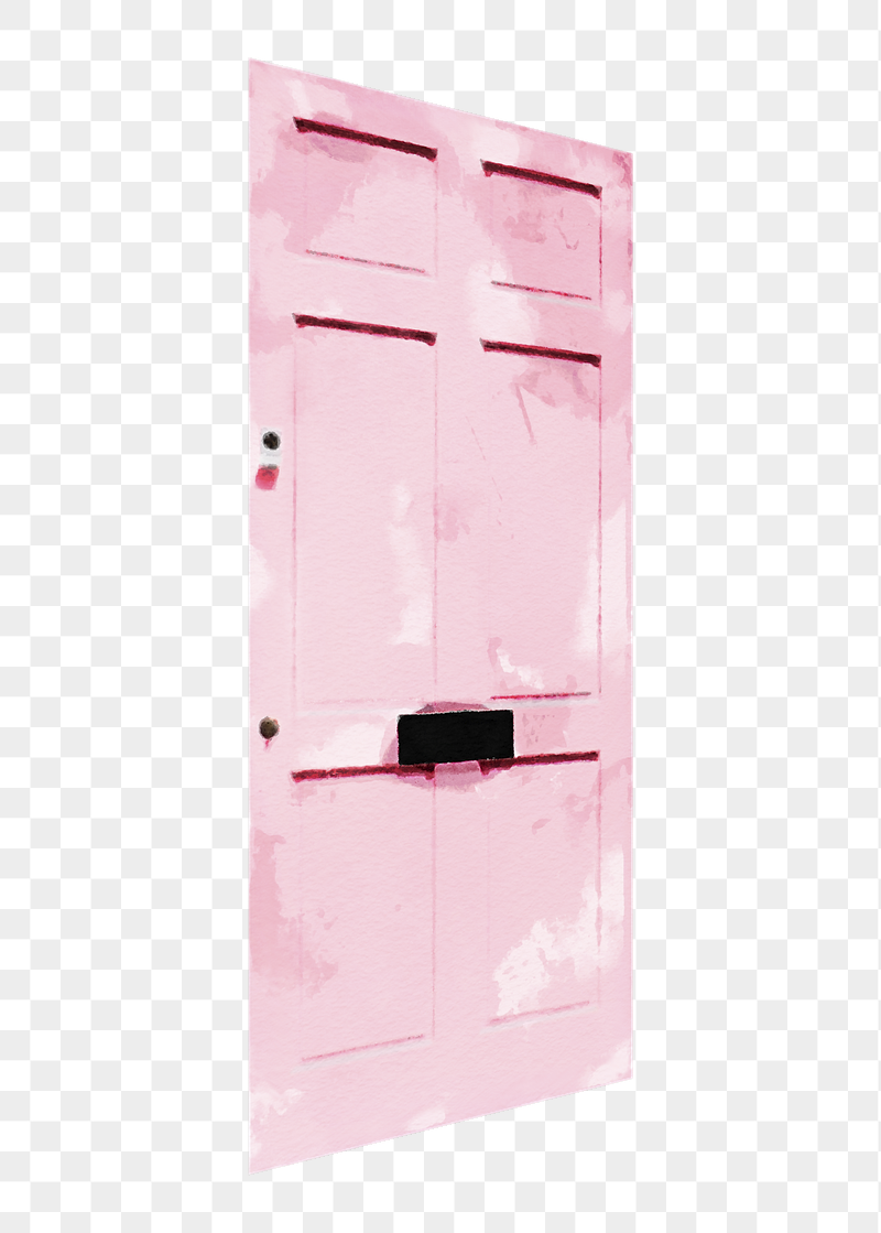 Pink watercolor door png sticker, | Free PNG - rawpixel