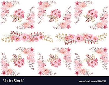 pink watercolor flowers pattern