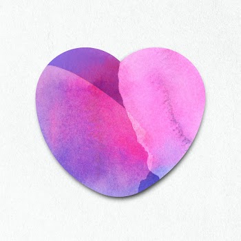 Pink watercolor textured heart shape sticker | Free  illustration - 2340398