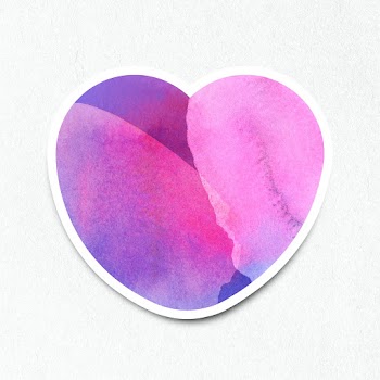 Pink watercolor textured heart shape sticker | Free  illustration - 2340400