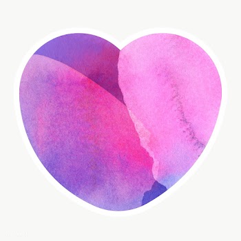 Pink watercolor textured heart shape sticker overlay | Free  transparent png - 2340399