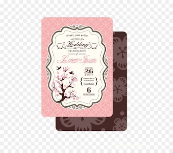 Pink wedding card design vector 