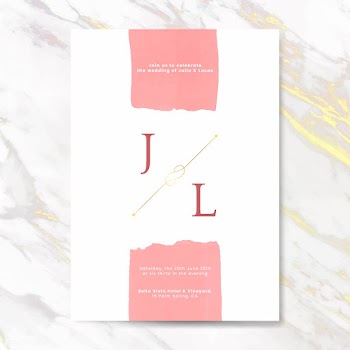Pink wedding invitation card vector | Free stock vector - 524403