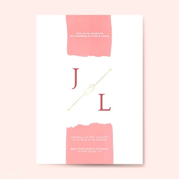 Pink wedding invitation card vector | Free stock vector - 524438