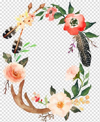 Pink, white, and green flowers frame cip art, Wedding invitation T-shirt Watercolor painting Wreath Baby shower, Beautifully garland transparent background PNG clipart