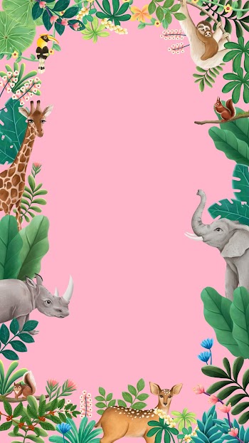Pink wildlife frame iPhone wallpaper | Free Photo Illustration - rawpixel