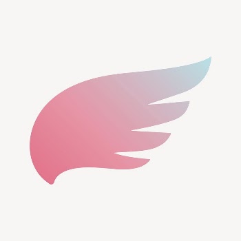 Pink wing icon, aesthetic gradient | Free Icons - rawpixel