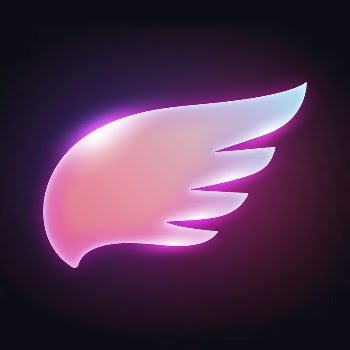 Pink wing icon, neon glow | Free Icons - rawpixel