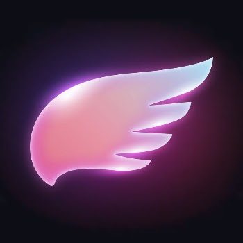 Pink wing icon, neon glow | Free Icons - rawpixel