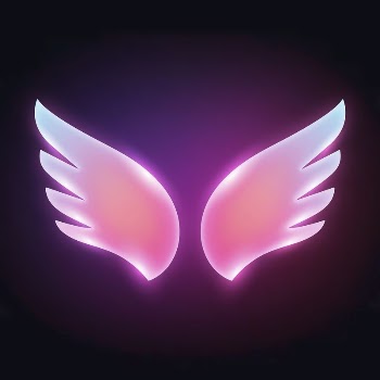 Pink wings icon, neon glow | Free Icons - rawpixel