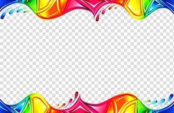 Pink, yellow, and blue waves border, Euclidean Illustration, Colorful Wave transparent background PNG clipart