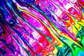 Pink, Yellow, and Green Abstract Painting