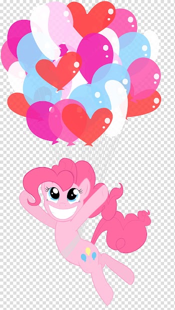 Pinkie Pie Balloons, pink pony illustration transparent background PNG clipart