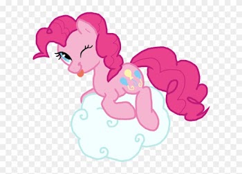 Pinkie Pie Cloud Riding Colored By Rainbow - Cartoon