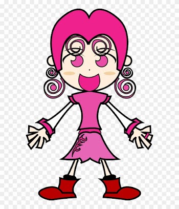 Pinky Girl Vector Clipart - Pink Cartoon Girls