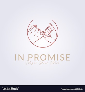 pinky swear promise hand logo thin line icon