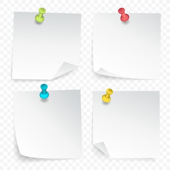 Pinned paper sheets set Free Vector