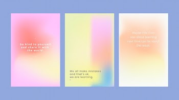 Pinterest post vector set colorful blur background