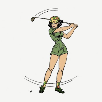 Pinup golfer collage element, vintage | Free PSD - rawpixel