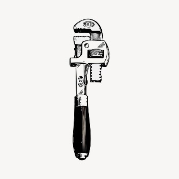 Pipe wrench clipart, vintage illustration | Free Vector - rawpixel