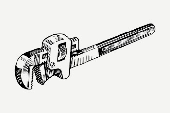 Pipe wrench drawing, vintage tool | Free PSD - rawpixel