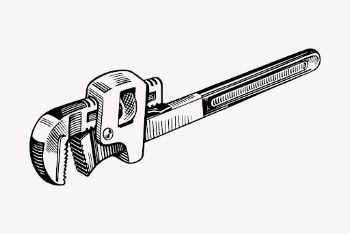 Pipe wrench drawing, vintage tool | Free Vector - rawpixel